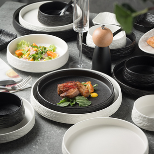 创意日式餐具碗碟套装家用碗筷盘子碗套装高级感轻奢陶瓷餐具组合