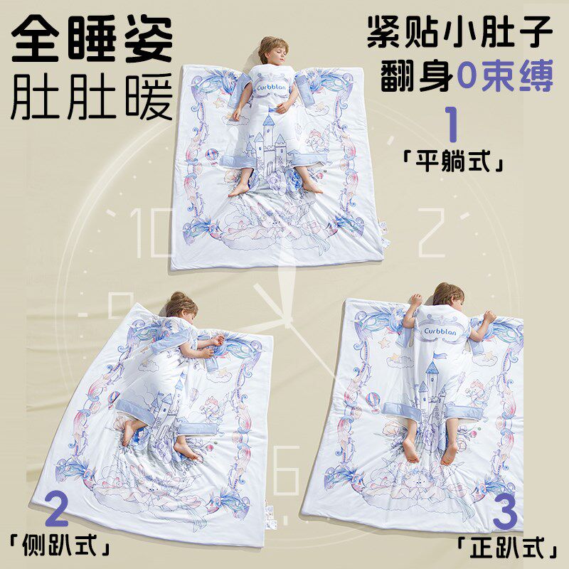 睡袋婴儿薄款夏季儿童中大童宝宝一体式女童防踢被小月龄睡觉空调