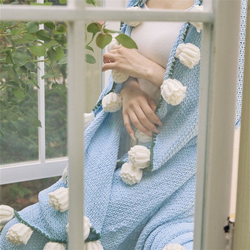 禾莳生活~蓝色妖姬玫瑰花束毯子多功能毯沙发毯毛毯地垫送礼专用,床上用品,休闲毯/毛毯/绒毯,淘宝优惠券,粉丝福利购,淘宝优惠卷