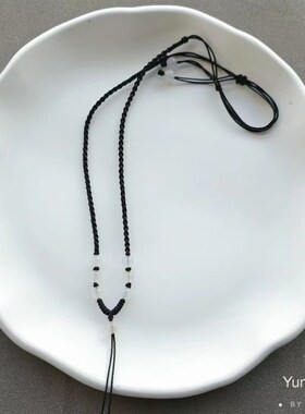 手工编织项链绳吊坠挂绳玉佩玉佛可调节男女款diy半成品颈绳黑绳