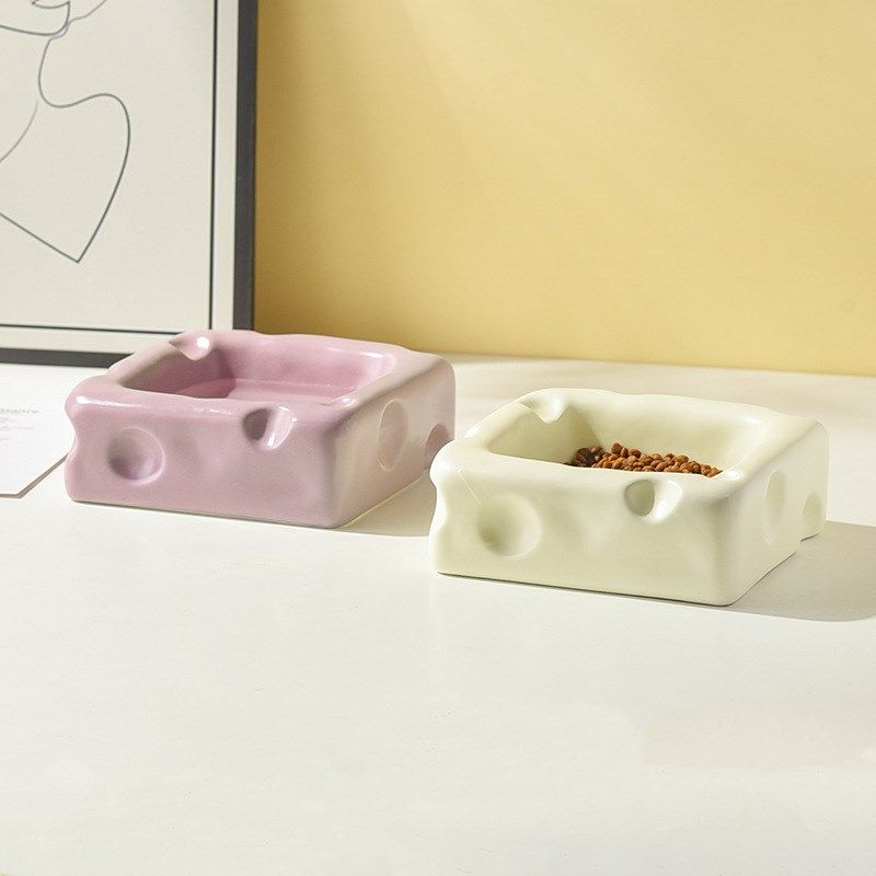 可爱陶瓷碗创意奶酪形状饭碗猫粮碗狗狗食盆喝水碗防打翻宠物用品,宠物/宠物食品及用品,猫狗碗/慢食碗,淘宝优惠券,粉丝福利购,淘宝优惠卷