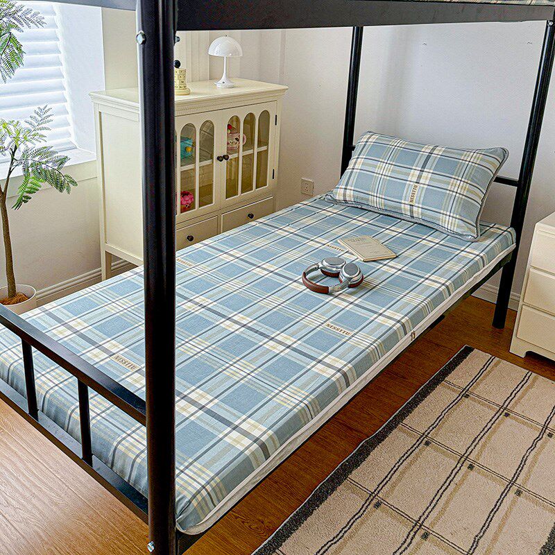 纯棉学生宿舍床垫套90x190cm冬夏两用全棉全包床笠拉炼 炼 款