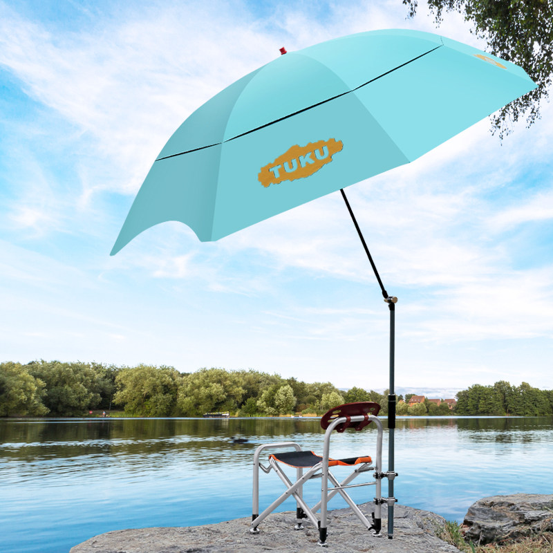 途酷新品升级黑胶钓鱼伞碳素杆万向户外垂钓伞遮阳伞雨伞防水防晒