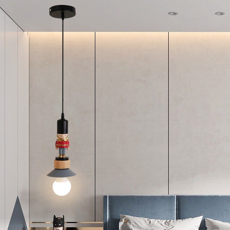 儿童房床头小吊灯男孩北欧现代卧室灯具时尚创意卡通士兵护眼LED,家装灯饰光源,儿童房吊灯,淘宝优惠券,粉丝福利购,淘宝优惠卷