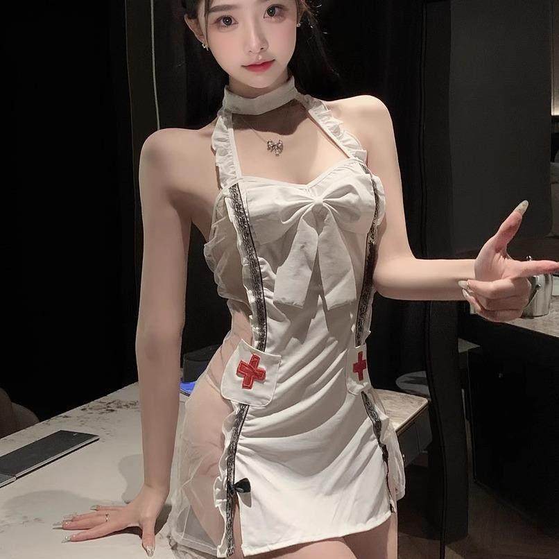 大码护士服直播穿粉白甜美护士套装主播上镜制服性感情趣激情内衣