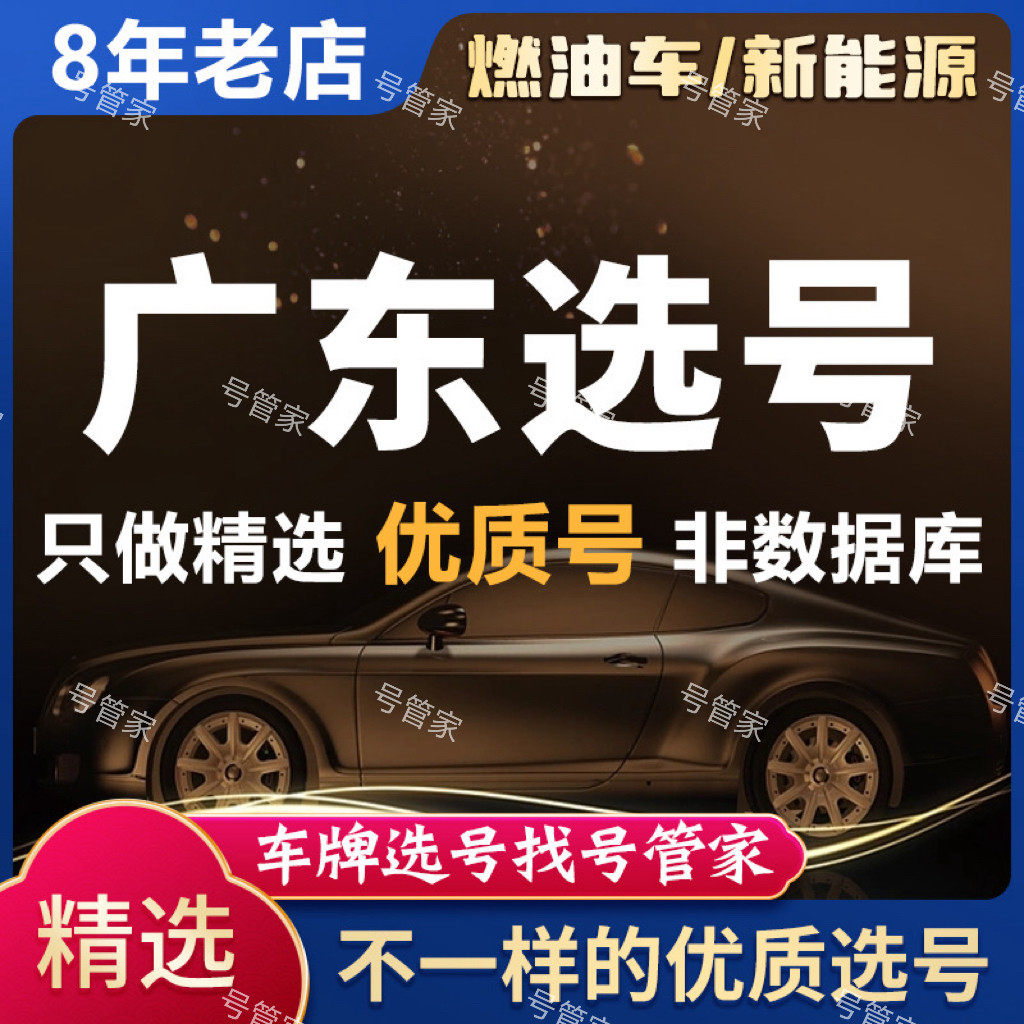 广州深圳车牌选号佛山东莞珠海惠州中山新车新能源自编选号优质号