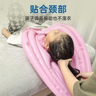 儿童可折叠躺宝宝躺椅盆洗头发神器 床上洗头小孩充气家用平帽式