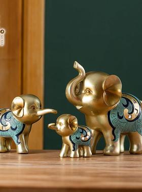 欧式创意可爱轻奢大象一对摆件工艺品客厅电视柜酒柜玄关软装摆设