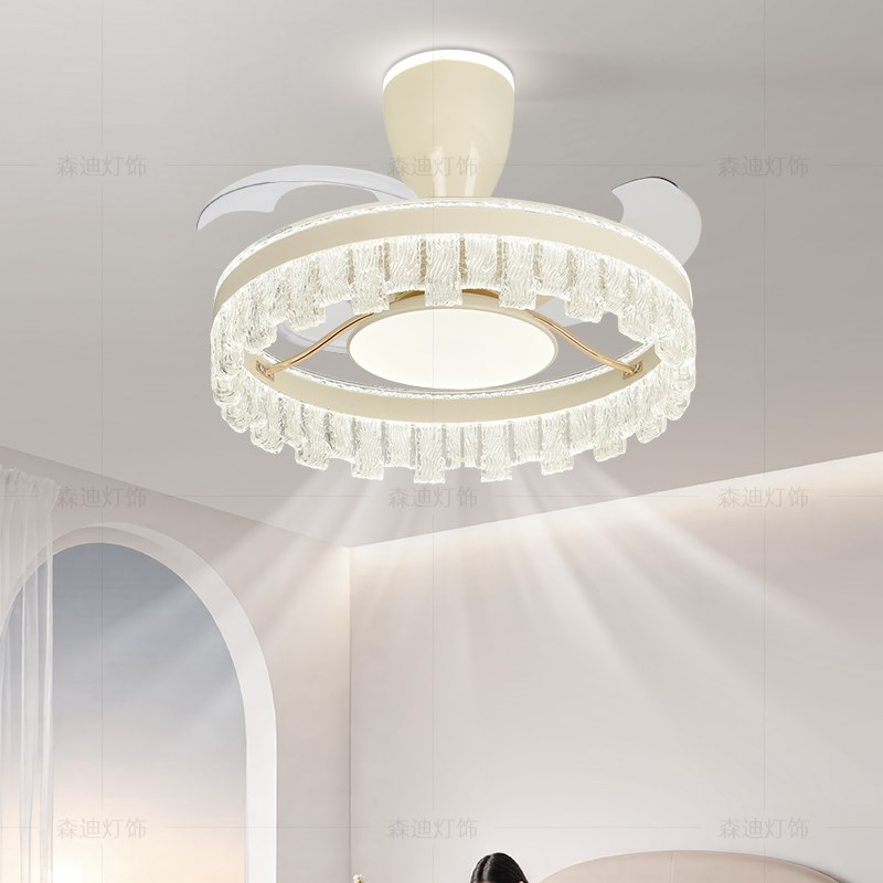 2025新款卧室隐形风扇吸顶灯现代D简约大气高级感静音餐厅吊扇灯