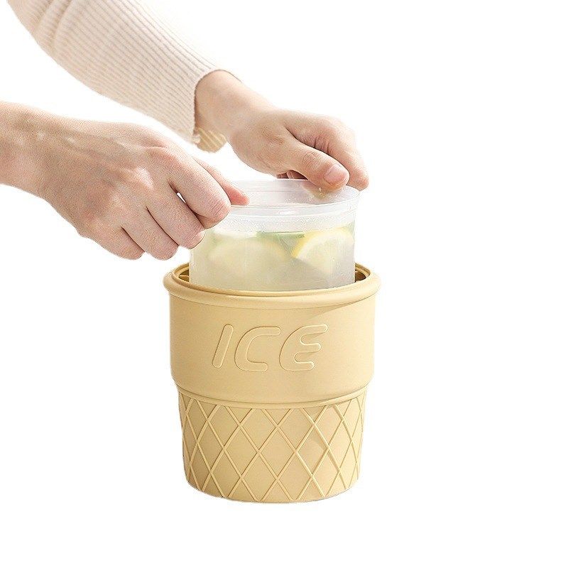 雪糕双层硅胶冰桶饮料香槟红酒啤酒E专用桶户外创意制冰器酒桶现