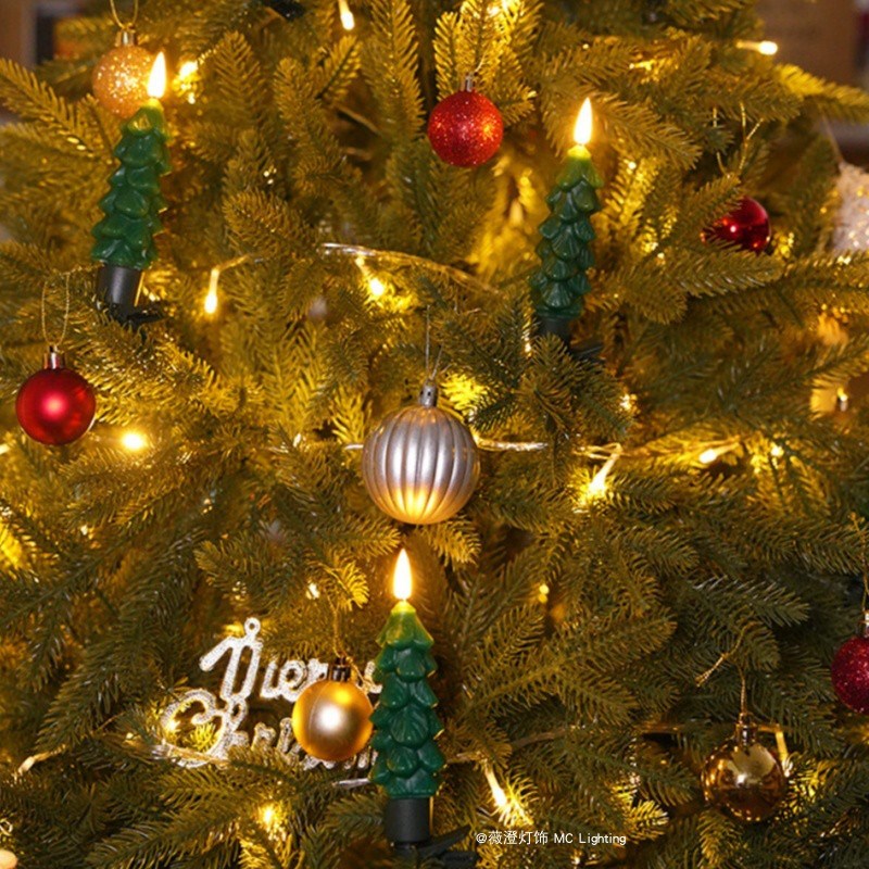 耶诞节遥控电子蜡烛气氛灯耶诞树浪漫场K布装饰置创意摆件小夜灯