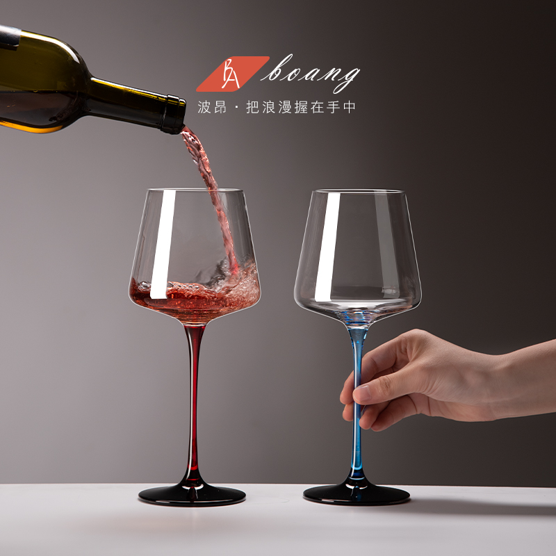 红酒杯高档轻奢大肚创意勃艮第葡萄酒杯I子家用醒酒器一体架水晶