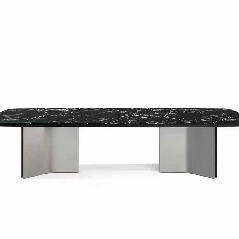 定做定制新款奢石岩板餐桌腿支架底座极简金属餐台不锈钢铁艺定制