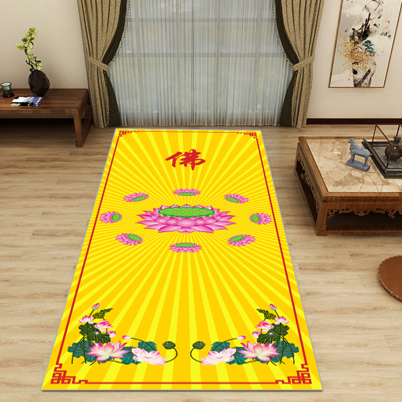 108超顺滑大拜垫磕大头拜忏垫家用拜佛垫大礼拜拜垫荷花地毯地垫