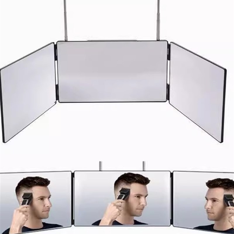 三面镜自助理g发后视悬挂伸缩剪发自己理发镜子大号折叠梳妆化妆