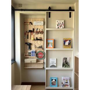 皮雕金工工具壁挂置物架实木木质洞洞板墙面组织收纳整理板