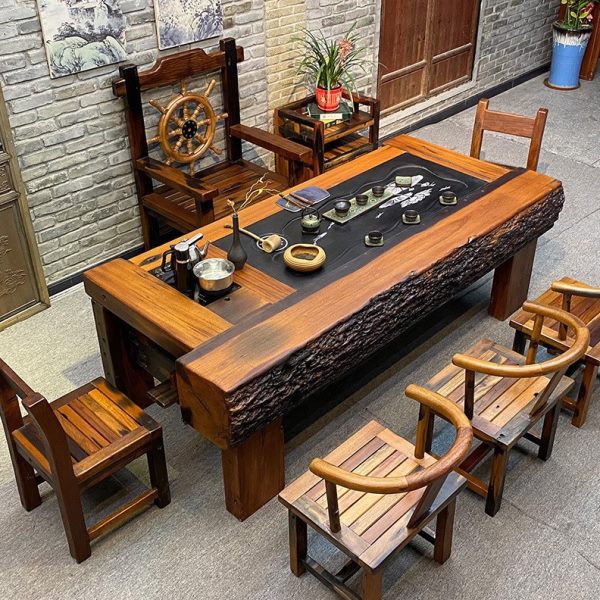 老船木茶桌茶台全套 大板茶台实木 功夫泡茶公户外喝茶桌茶具