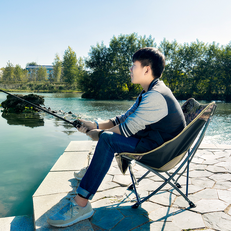 户外便携式折叠椅子写生钓鱼椅凳子休闲靠背导演月亮椅Z懒人椅躺