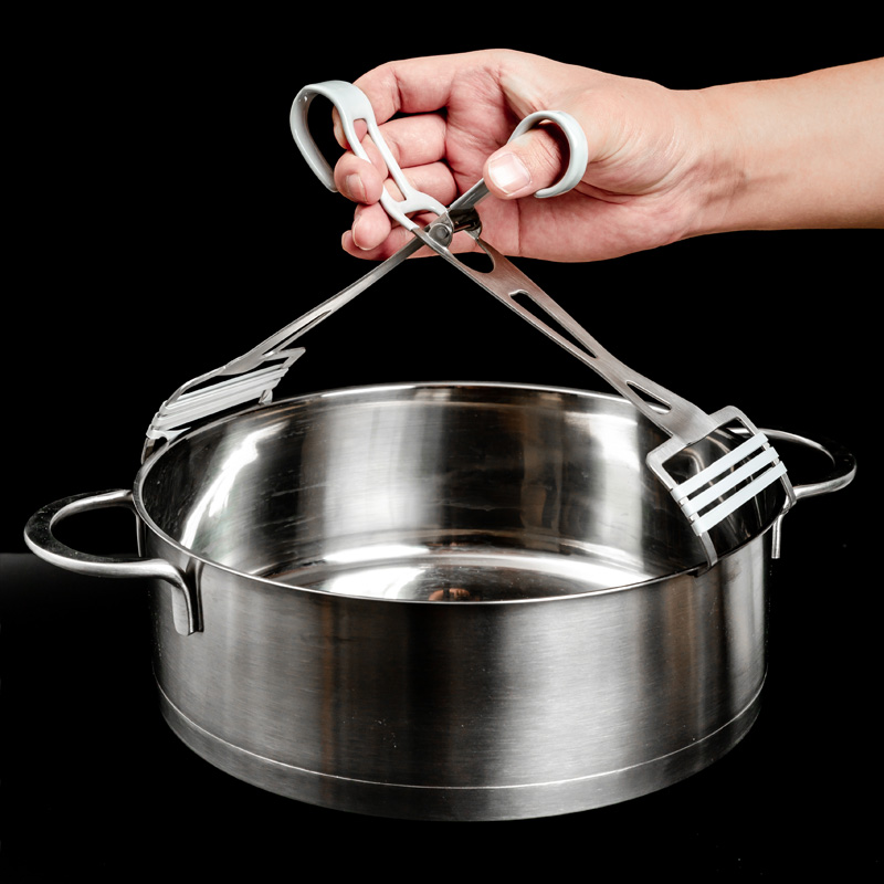 厨房工具防烫夹子 不锈钢取碗夹盘器F 蒸锅矽胶防滑神器三爪提盘