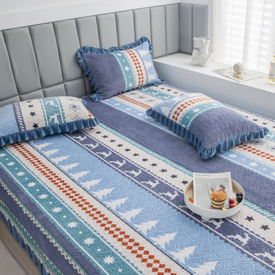 冬季牛奶绒榻榻米床盖防滑加厚床单新H款定制床套罩炕垫农村炕盖