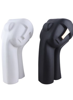 现代轻奢风玄关抽象人物黑白思考者摆H件客厅办公室桌面摆设装饰