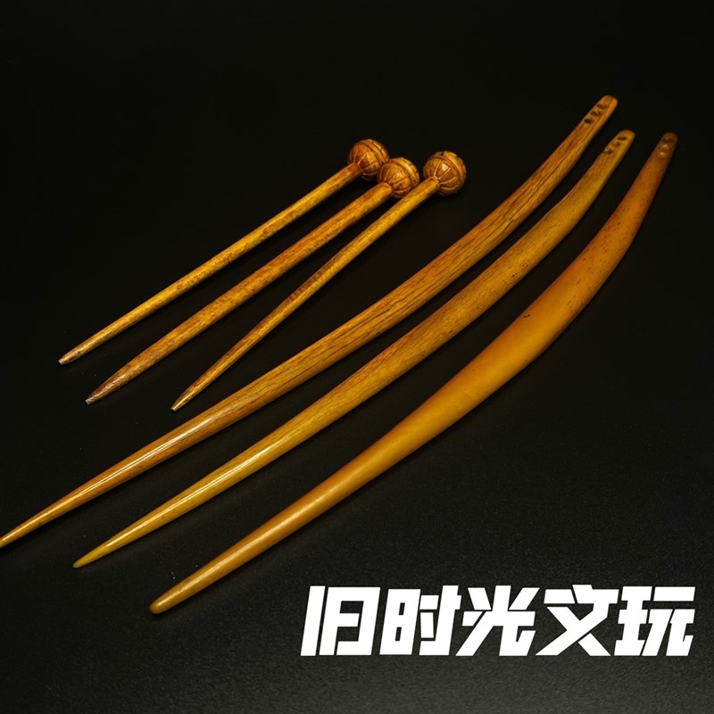 天然西藏老牦牛骨发簪复古民族风仿老发簪 茶具插针 骨雕制品发针