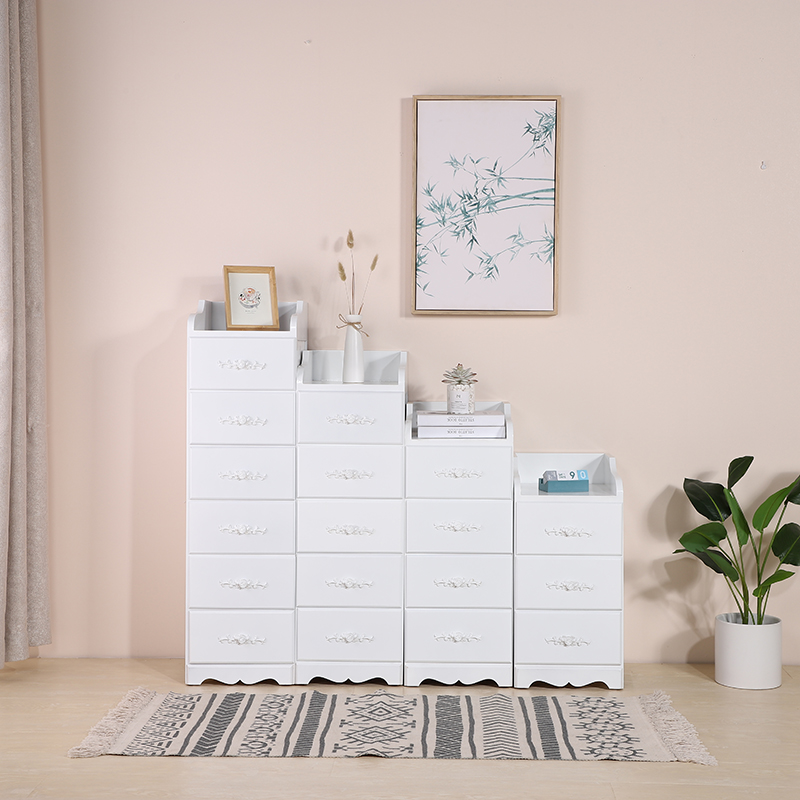 欧式夹缝收纳斗柜迷你床头边柜子 实木超窄储物柜30cm 小户型多层