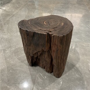阴沉木乌木碳化木铁力木大实木墩子椅子凳子底座花架树桩圆凳坐凳