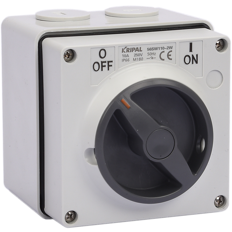 科瑞普56SW110-2Wp户外防水旋转澳式10A工业单控500V开关方形IP66