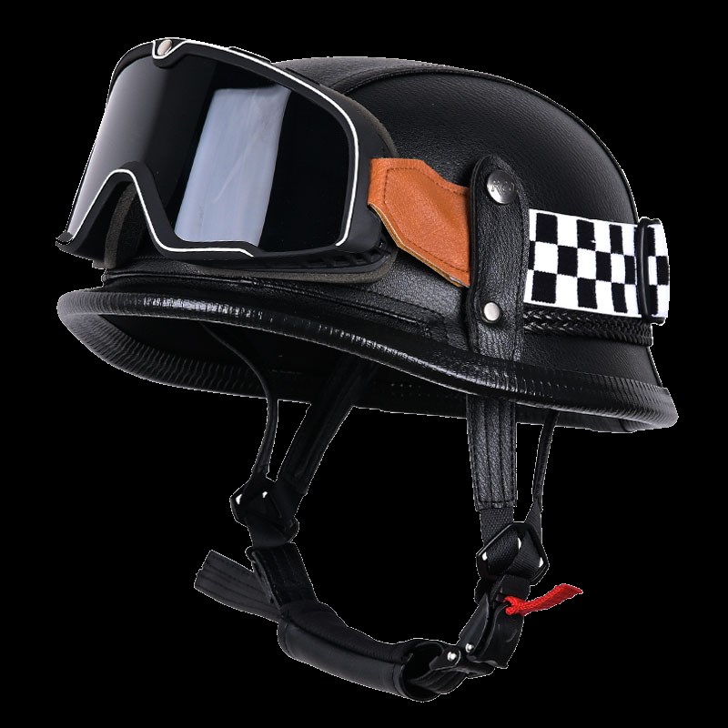 3C飞行员头盔德系复古网A红半盔大兵钢盔男女四季通用