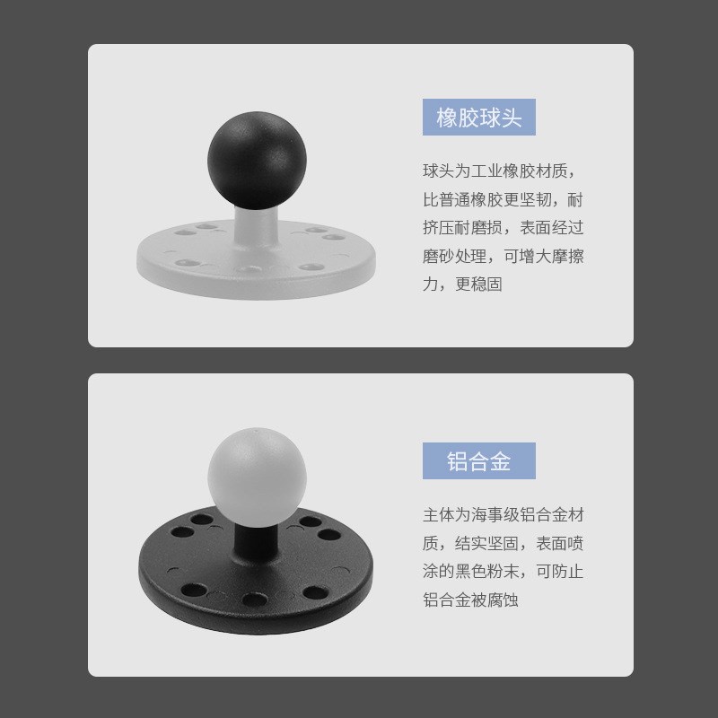 货车北斗导航支架中控台支架1英寸球z头AMPS孔位标准30*38球头底