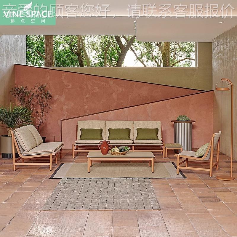 外沙发庭户院藤椅组设计师酒店民宿室外花露天休闲园藤编桌11椅合