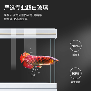 鱼缸家用客厅中型落地生态龙鱼缸2023新款 屏风超白玻璃 轻奢网红款