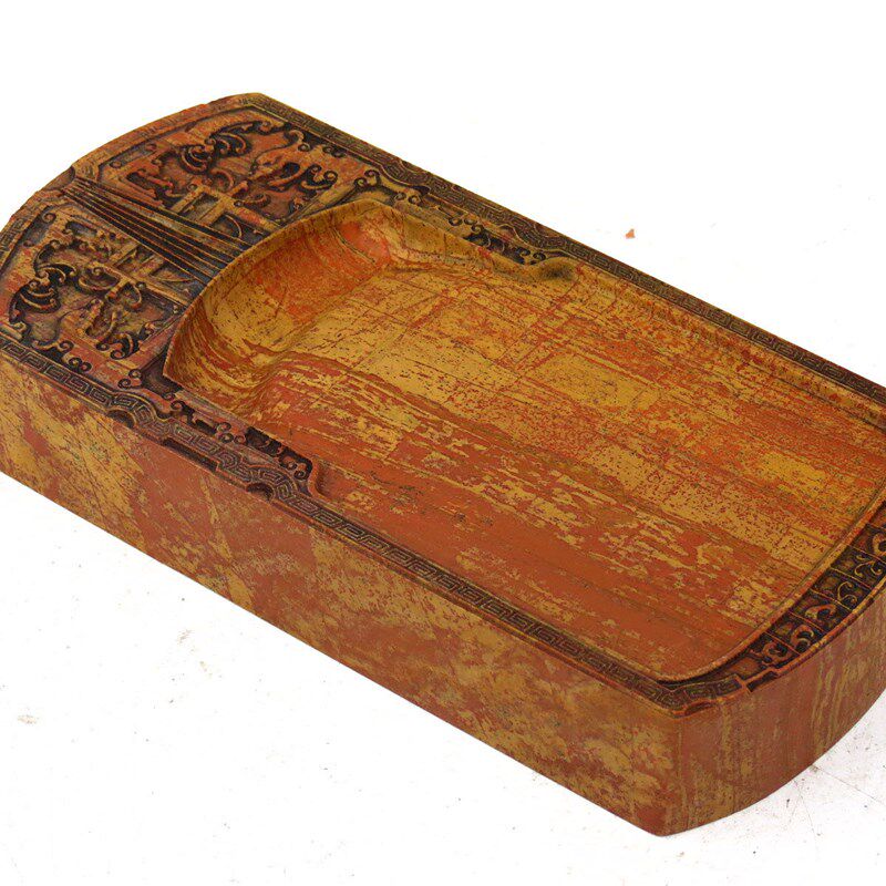 琴砚中国非遗红丝砚文创精品实用手工雕刻收藏文房砚台礼品包邮