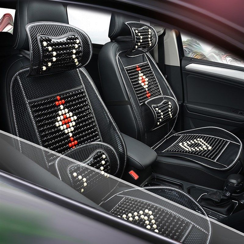 夏季木珠透气凉垫汽车用护腰垫腰靠背货车凉席坐垫夏天座椅垫通风