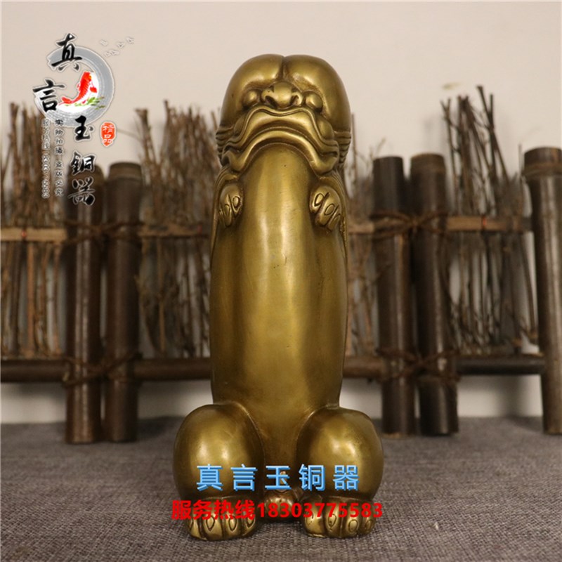 纯铜耀武扬d威摆件古玩仿古铜器家居装饰工艺品创意摆件