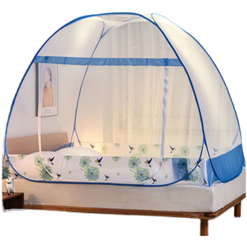 蚊帐蒙古包免安装防摔折p叠宿舍家用单双人床公主风1.2米1.5m8帐