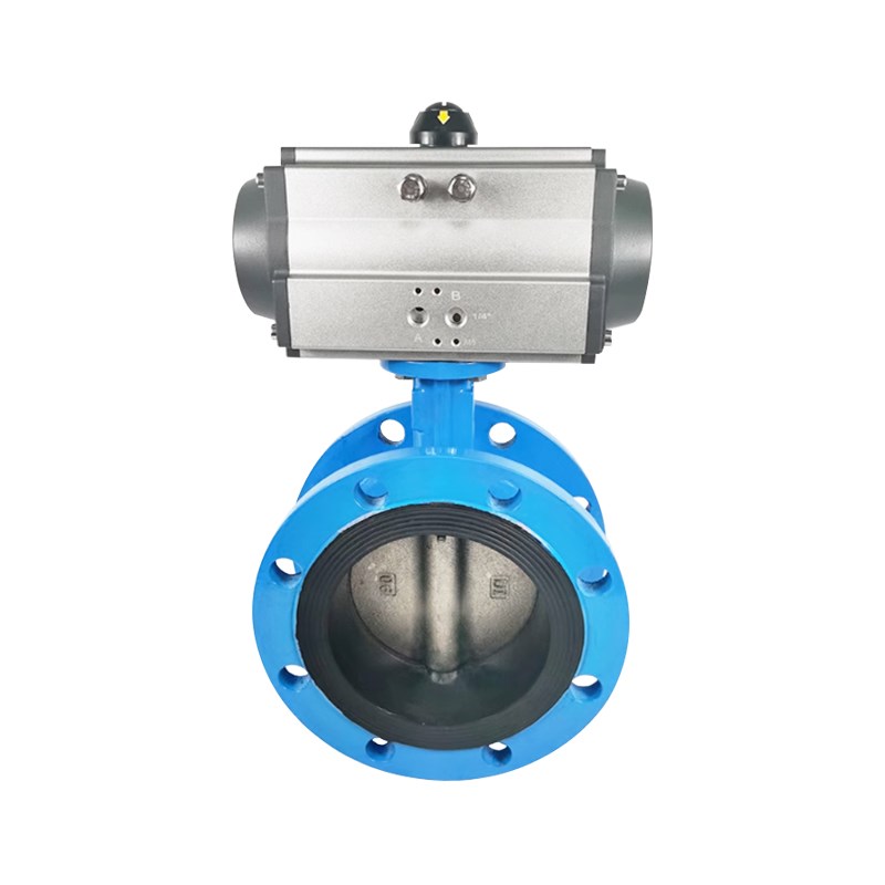 D641X-16Q气动l法兰式蝶阀铸钢碳钢硬密封DN50 65 80 100 125 150