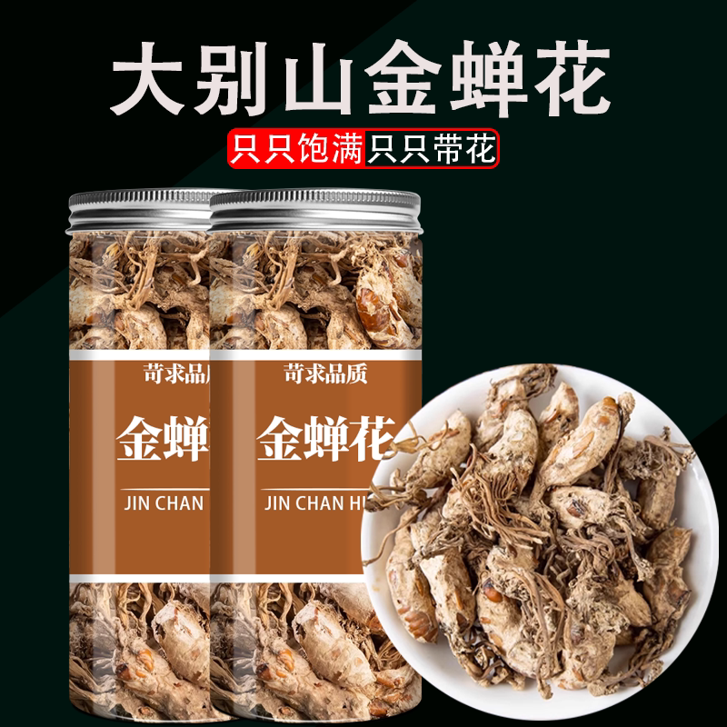 大别山金蝉花中药材正品知了花虫草花金蟾花蝉花孢子粉泡水泡酒料