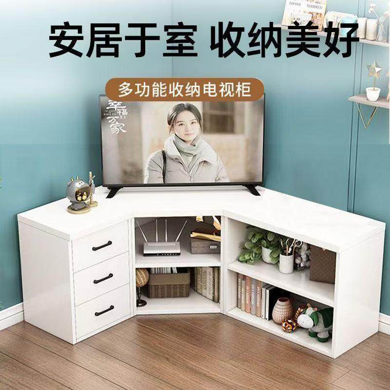 实木转角电视柜家用农村宽大拐角储物柜加宽墙角储物柜新款收纳