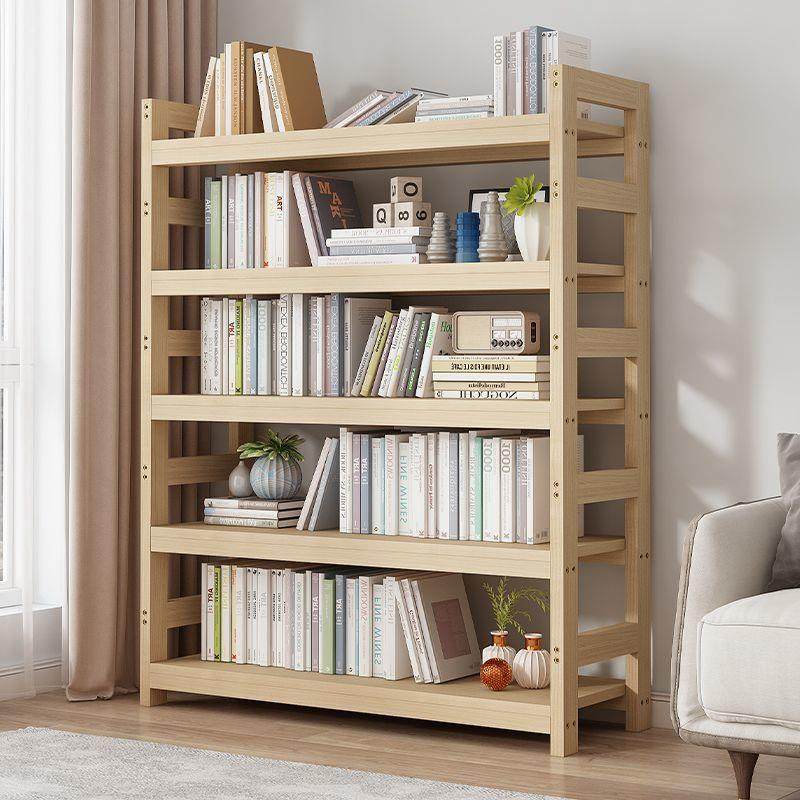 实木书架落地置物架家用客厅靠墙多层收纳书柜简易学生儿童小说架