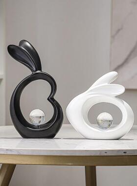 现代镂空兔子网红高颜值摆