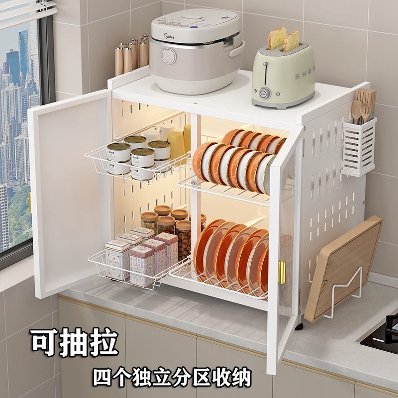 厨房碗碟架全封闭台式收纳防虫防尘防油烟多功能抽拉沥水调料碗柜