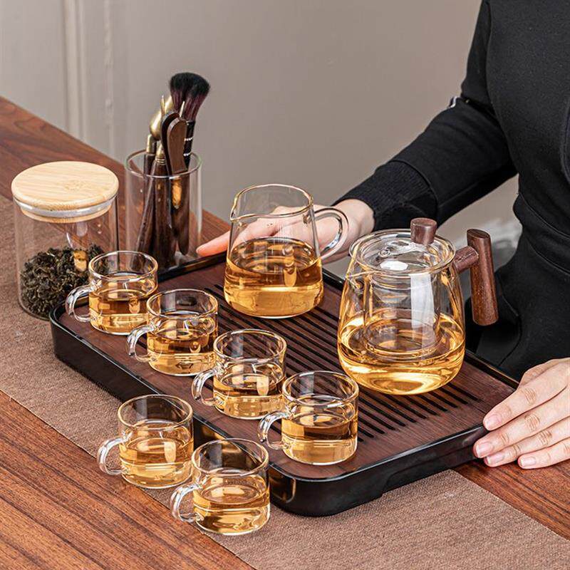 耐热耐高温玻璃茶具套装家用喝茶杯办公室透明简约功夫茶具泡茶壶