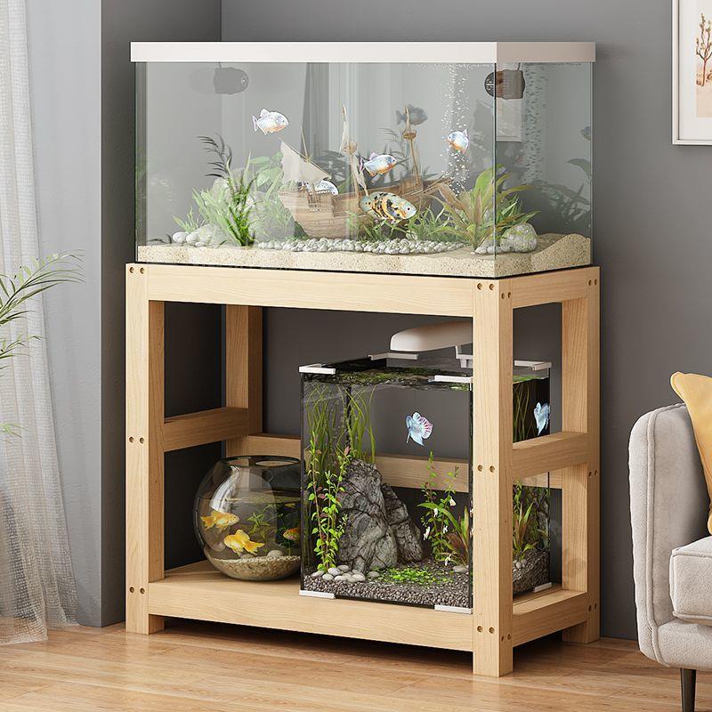 实木整版鱼缸架加高水族箱