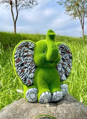 仿真植绒草皮大象落地大摆