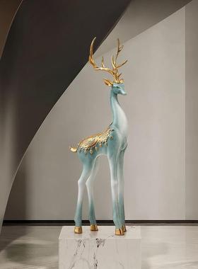 一路高升鹿摆件装饰摆件客
