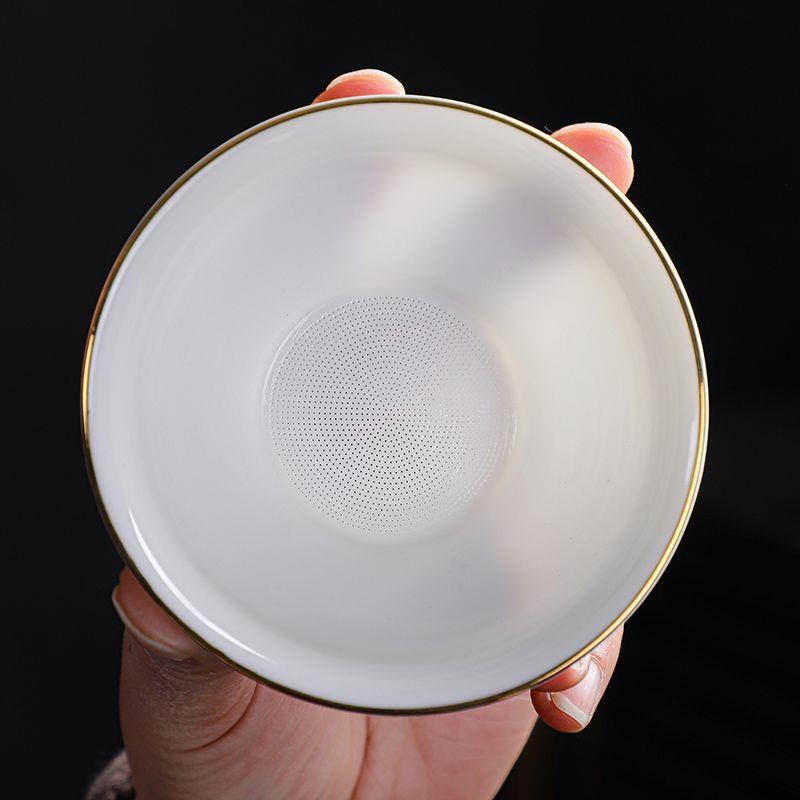 羊脂玉茶漏茶滤全瓷陶瓷滤