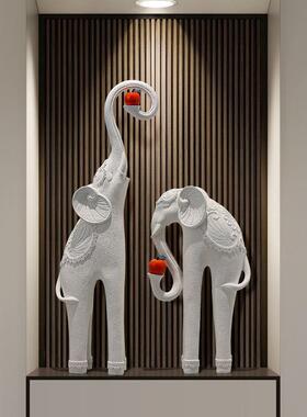 新中式大象玄关壁龛落地摆