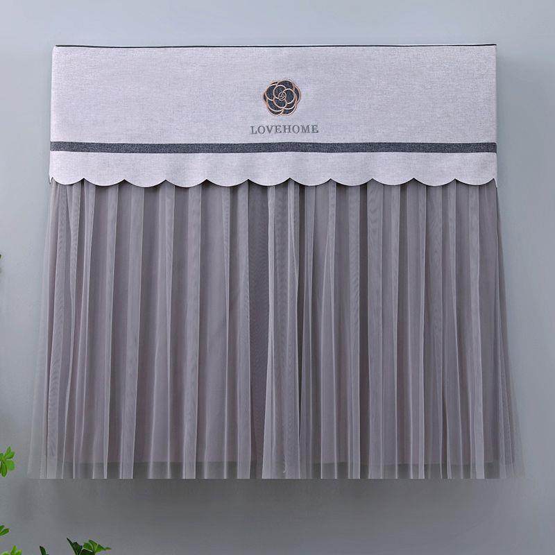 欧式挂式空调罩纯色田园风卧室简约绣花挂机空调套月子挡风防尘罩